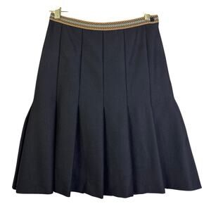 MISSONI Skirt 28 Pleated Wool Above Knee Side Zip Signature Design on Waist Band